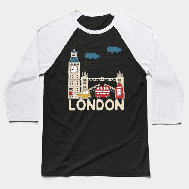 London Souvenir Baseball T-Shirt by SiGo